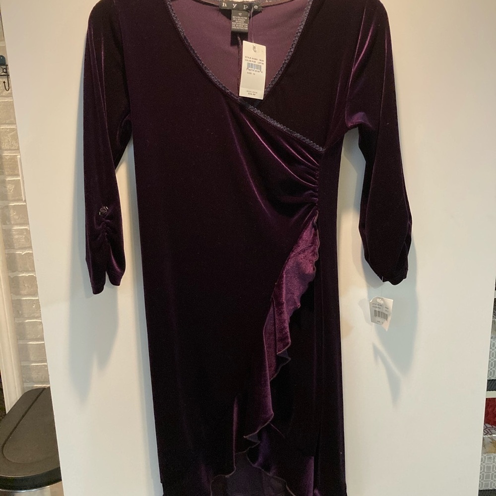 Hype Girls Rich Purple Velvet Dress